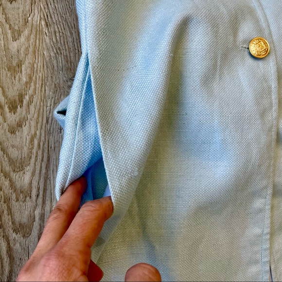 Molly B Coastal Blue Preppy Belted Trench Coat Jacket - Size 8 - Picture 6 of 10